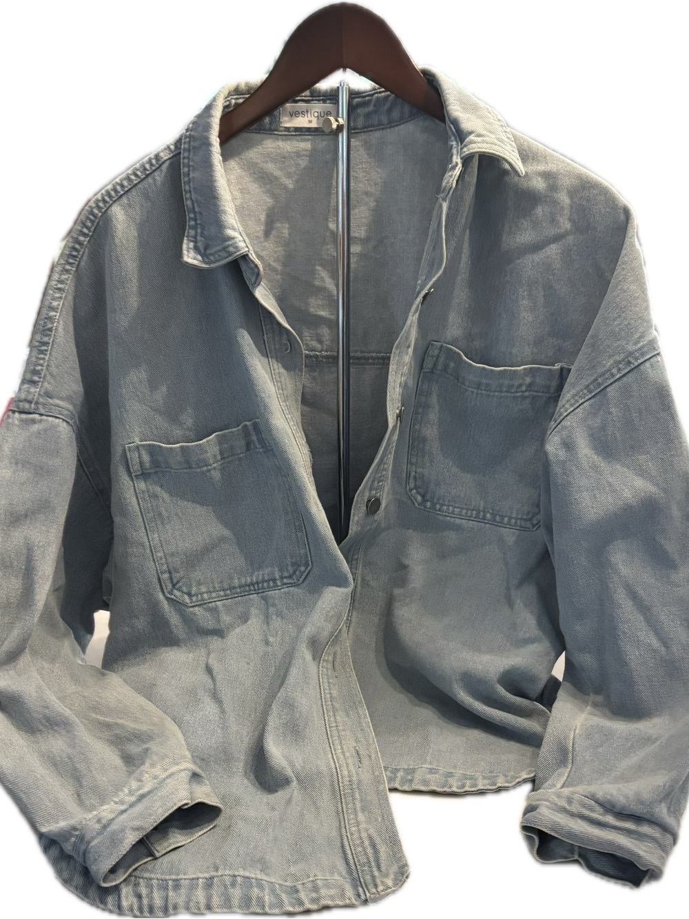 vestique Women’s Washed Denim Shirt Jacket